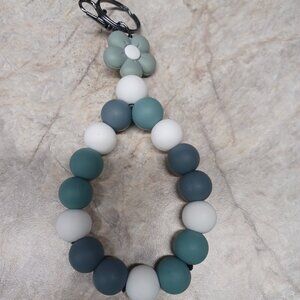 Grey tone Flower Keychain